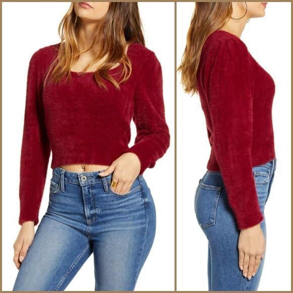 ASTR Fuzzy Crop Sweater - Picture 1 of 10